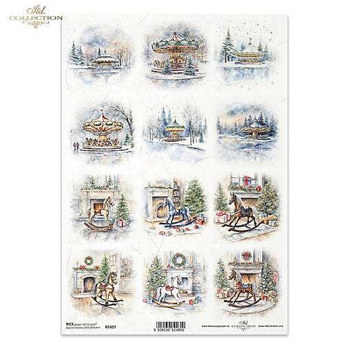 Ryžový papier A4 - vianočný motív - ITD Collection - R2427