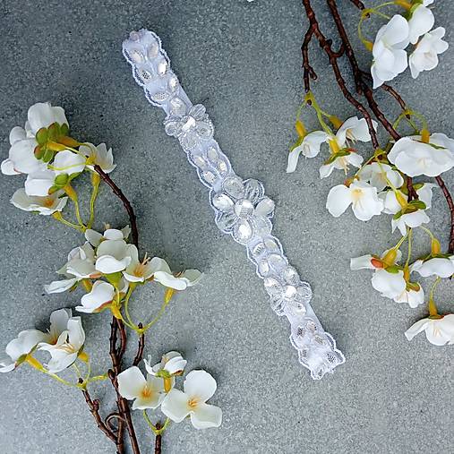 Spodná bielizeň - Flower Crystal ... svatební podvazek - 18430823_