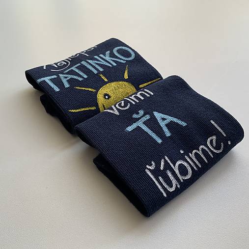 Maľované ponožky pre najlepšieho ocka / tata / tatina / ocinka (Na tmavomodrých)