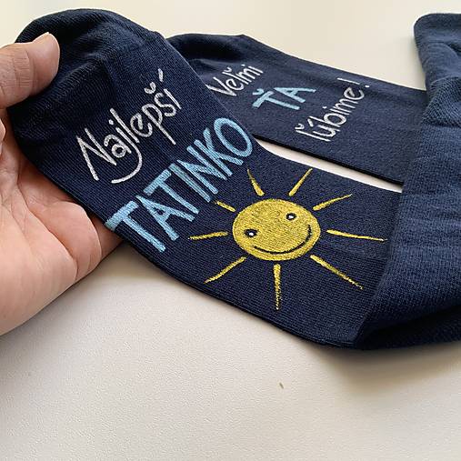Maľované ponožky pre najlepšieho ocka / tata / tatina / ocinka (Na tmavomodrých)