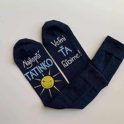 Maľované ponožky pre najlepšieho ocka / tata / tatina / ocinka (Na tmavomodrých)