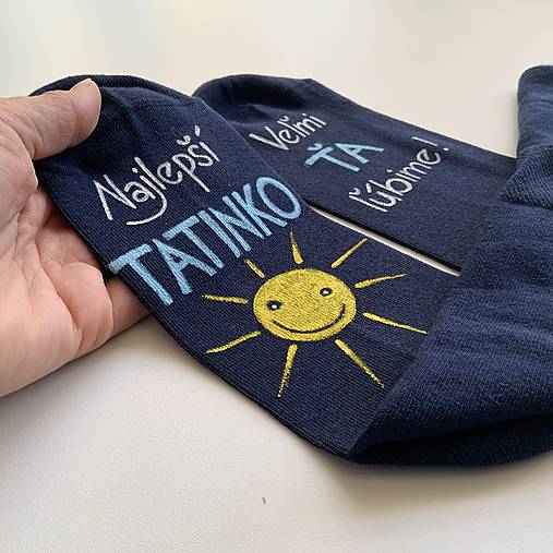 Maľované ponožky pre najlepšieho ocka / tata / tatina / ocinka (Na tmavomodrých)