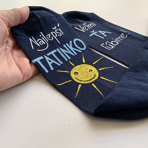 Maľované ponožky pre najlepšieho ocka / tata / tatina / ocinka (Na tmavomodrých)