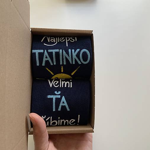 Maľované ponožky pre najlepšieho ocka / tata / tatina / ocinka (Na tmavomodrých)