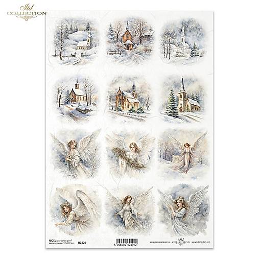 Ryžový papier A4 - vianočný motív - ITD Collection - R2429