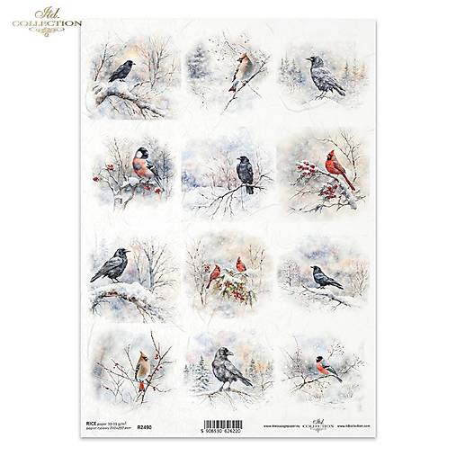 Papier - Ryžový papier A4 - zimný motív - ITD Collection - R2490 - 18431198_