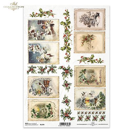 Ryžový papier A4 - vianočný motív - ITD Collection - R1279
