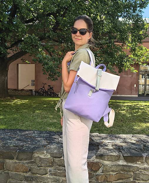 Batohy - Ronya backpack matcha lavender - 18431247_