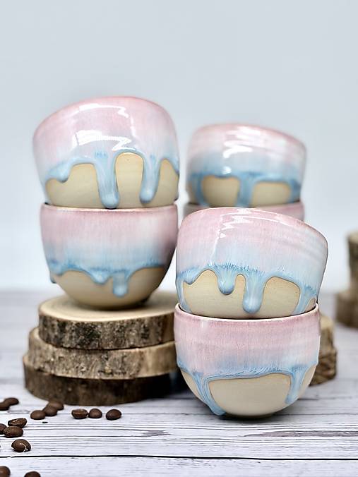 Soft Blush Sky - pohárik cappuccino (200ml, bez uška)