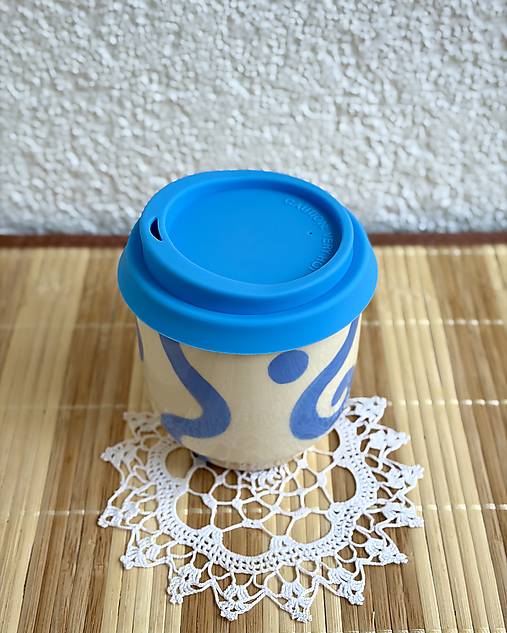 Keramický hrnček so sebou / travel cup Blue Lagoon