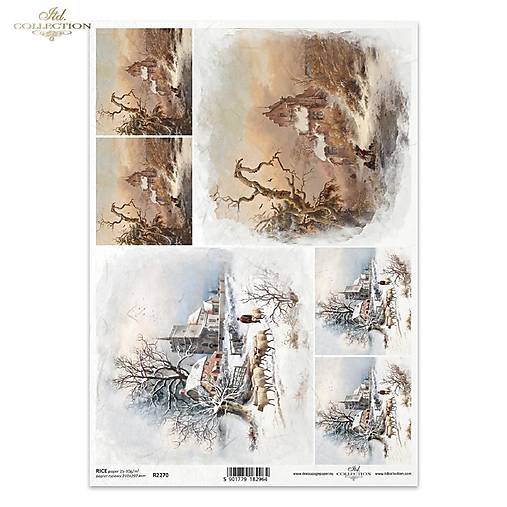 Ryžový papier A4 - zimná krajina - ITD Collection - R2270