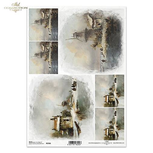 Ryžový papier A4 - zimná krajina - ITD Collection - R2266
