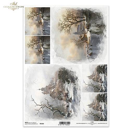 Ryžový papier A4 - zimná krajina - ITD Collection - R2269