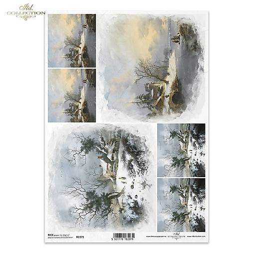 Ryžový papier A4 - zimná krajina - ITD Collection - R2271