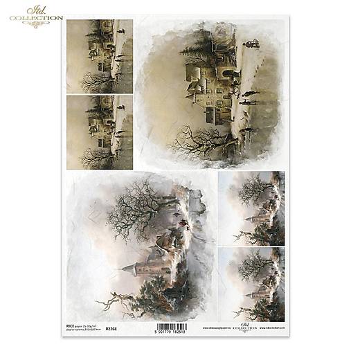 Ryžový papier A4 - zimná krajina - ITD Collection - R2268