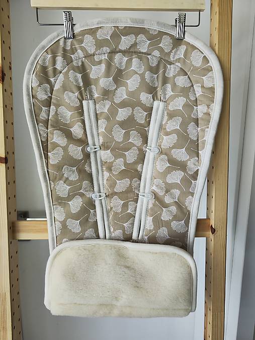 Detský textil - VLNIENKA podložka do kočíka THULE Urban Glide 3 100% MERINO TOP SUPER WASH Natural Ginko béžové - 18433766_