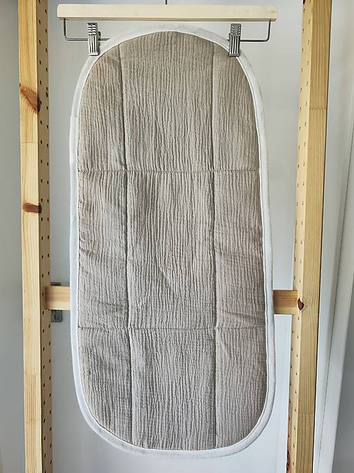 Detský textil - Roan Merino vložka do hlbokej vaničky kočíka Mušelin Beige - 18433777_