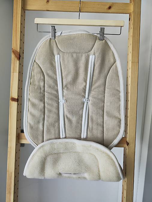 Detský textil - Vlnienka Podložka do kočíka CYBEX Priam 100% Merino top super wash Natural 100% ľan Sand-pieskový - 18433780_