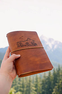 Papiernictvo - Kožený zápisník s turistickým motívom A5/A6 - Kriváň, Súhvezdie - 18435054_