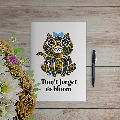 Papiernictvo - Don´t forget to bloom (mačka či kocúr) - zápisník - 18434378_