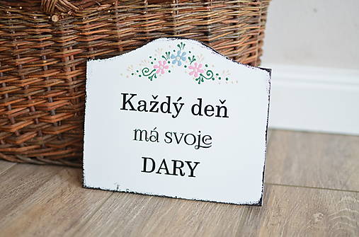 Tabuľky - Tabuľka s myšlienkou a kvietkami - 18435839_