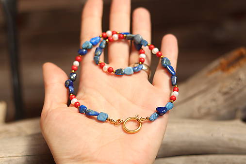 Náhrdelník choker s lapis lazuli