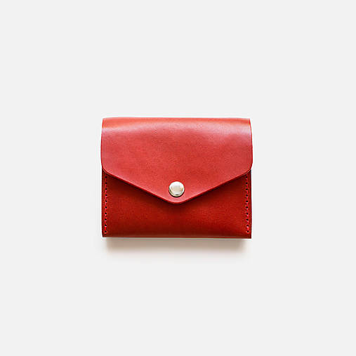 Peňaženky - MINI+ZIPS | malá kožená peňaženka (Červená) - 18436170_