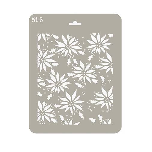 Nástroje - Šablóna - vianočná ruža  - R518 - 18439969_