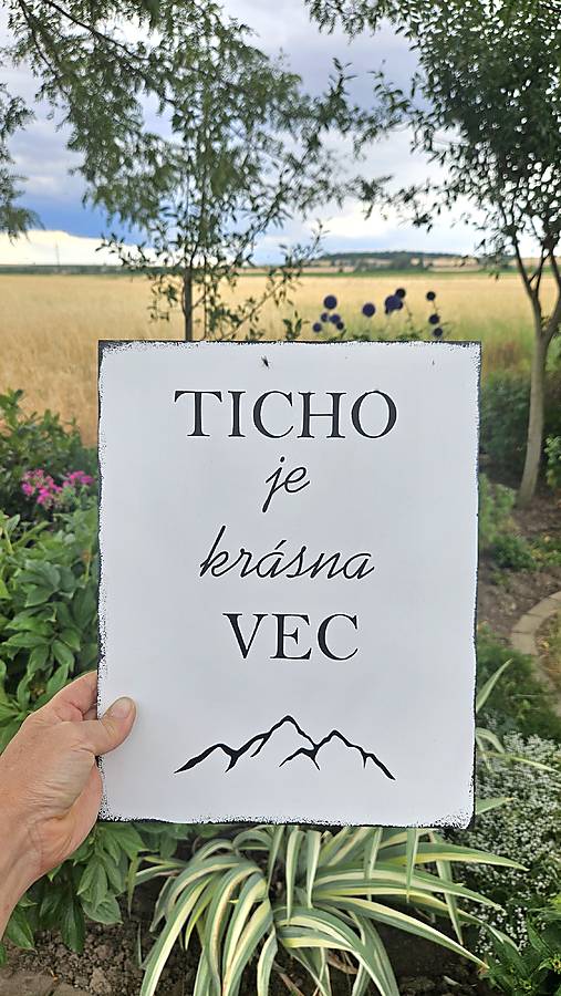 Tabuľky - Tabuľka biela Ticho... - 18439993_