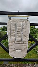 Detský textil - VLNIENKA Podložka do kočíka Nuna TRVL LX 100% MERINO Top super wash Natural Béžové trojuholníky - 18438503_