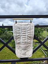 Detský textil - VLNIENKA Podložka do kočíka Nuna TRVL LX 100% MERINO Top super wash Natural Béžové trojuholníky - 18438727_