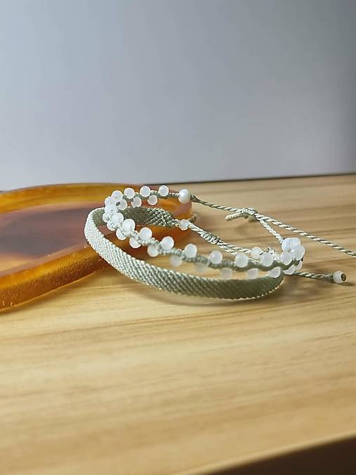 Náramky - Set macramé náramkov – zelený - 18438946_