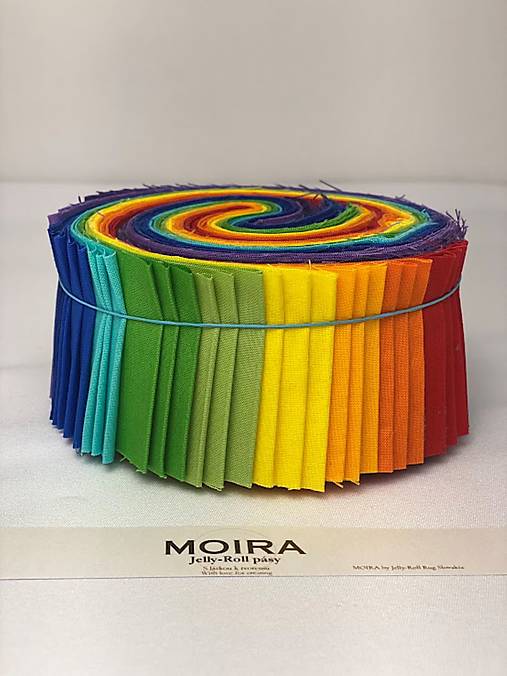 MOIRA Jelly-Roll pásy – KONA Cotton Solids | 40 pásov zo 100 % bavlny | Jelly-Roll Rug