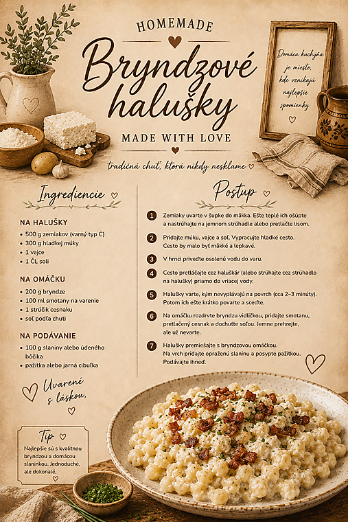 Obrazy - Samostatný obraz Food Collection Bryndzové halušky - 18440442_