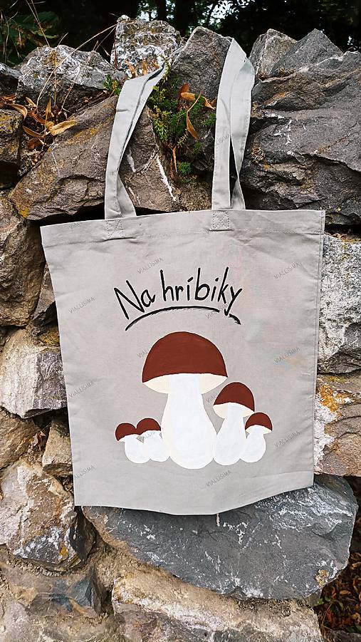 Nákupné tašky - Bavlnená taška na hríbiky - 18441707_