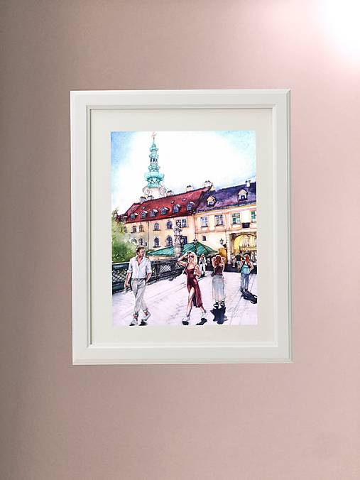 Obrazy - LETNÝ VÝPREDAJ Bratislava Staré mesto Michalský most (30 x 40 cm bez rámu) - 18442939_