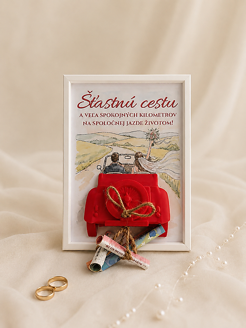 Tabuľky - Originálne svadobné 3D blahoželanie – netradičné darovanie peňazí pre mladomanželov - 18443302_