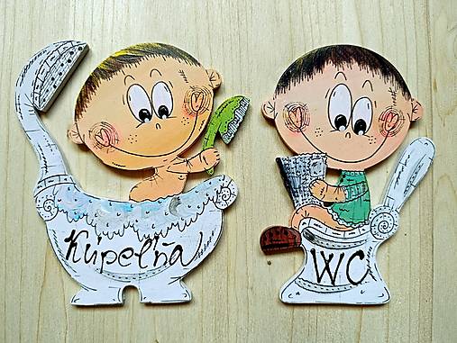 Tabuľky - Menovka WC + kúpeľňa - 18444607_