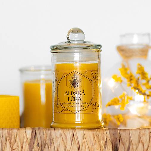AKCIA - Sviečka zo 100% včelieho vosku v skle - 12vôní - 125g/30g
