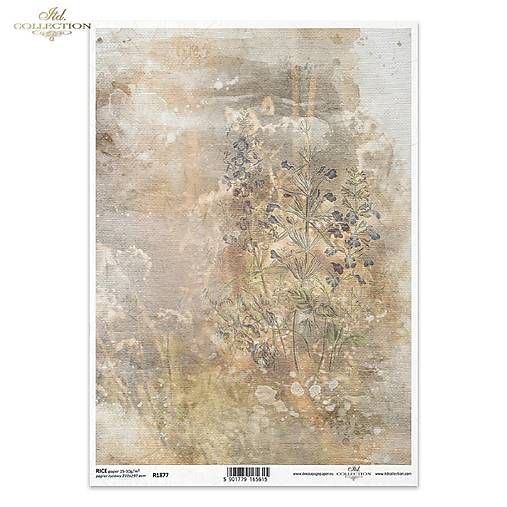 Ryžový papier A4 - lúčne kvety - ITD Collection - R1877