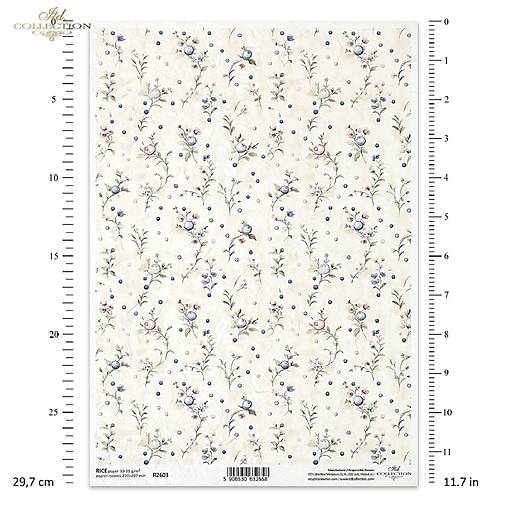 Ryžový papier A4 - kvietkovaná tapeta - ITD Collection - R2603