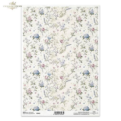 Papier - Ryžový papier A4 - kvietkovaná tapeta - ITD Collection - R2601 - 18448283_