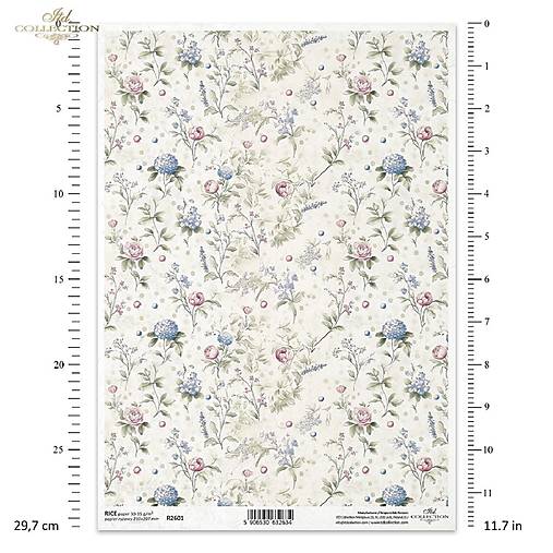Ryžový papier A4 - kvietkovaná tapeta - ITD Collection - R2601