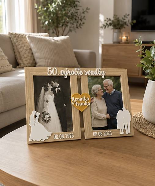 Rámiky - Personalizovaný fotorámik k výročiu svadby | Darček na výročie svadby - 18448286_