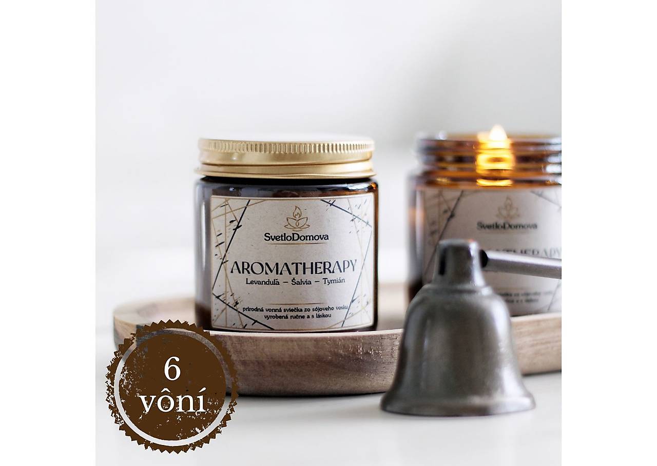 AKCIA - Sviečka zo 100% sójového vosku - AROMATHERAPY - 7vôní - 95g/26-28hod