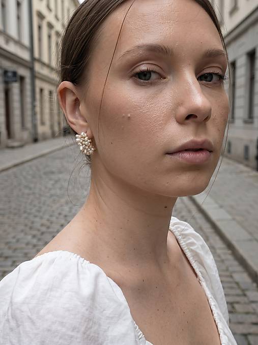 Luxusné kruhové náušnice s perlami – La Perla Viva