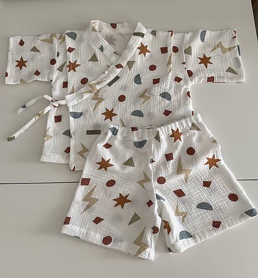 Detské súpravy - Mušelínová súprava (kimono) pre chlapcov - 18452555_