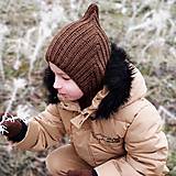 Detské čiapky - PIXIE merino kukla (čokoládová 1-3 roky (M)) - 18452186_