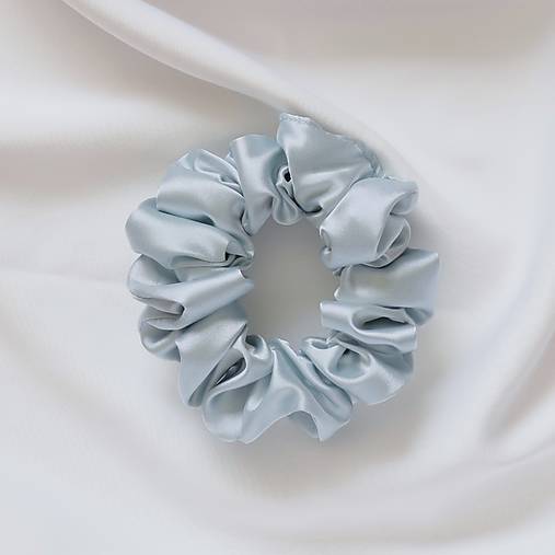 Ozdoby do vlasov - Saténová scrunchie | CLASSIC (Svetlomodrá) - 18452153_