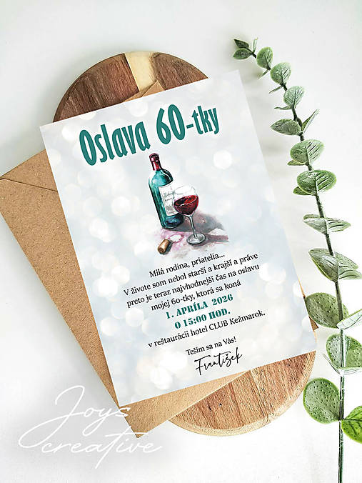 Pozvánka na narodeniny pre chlapa, narodeninová pozvánka na oslavu 60tky